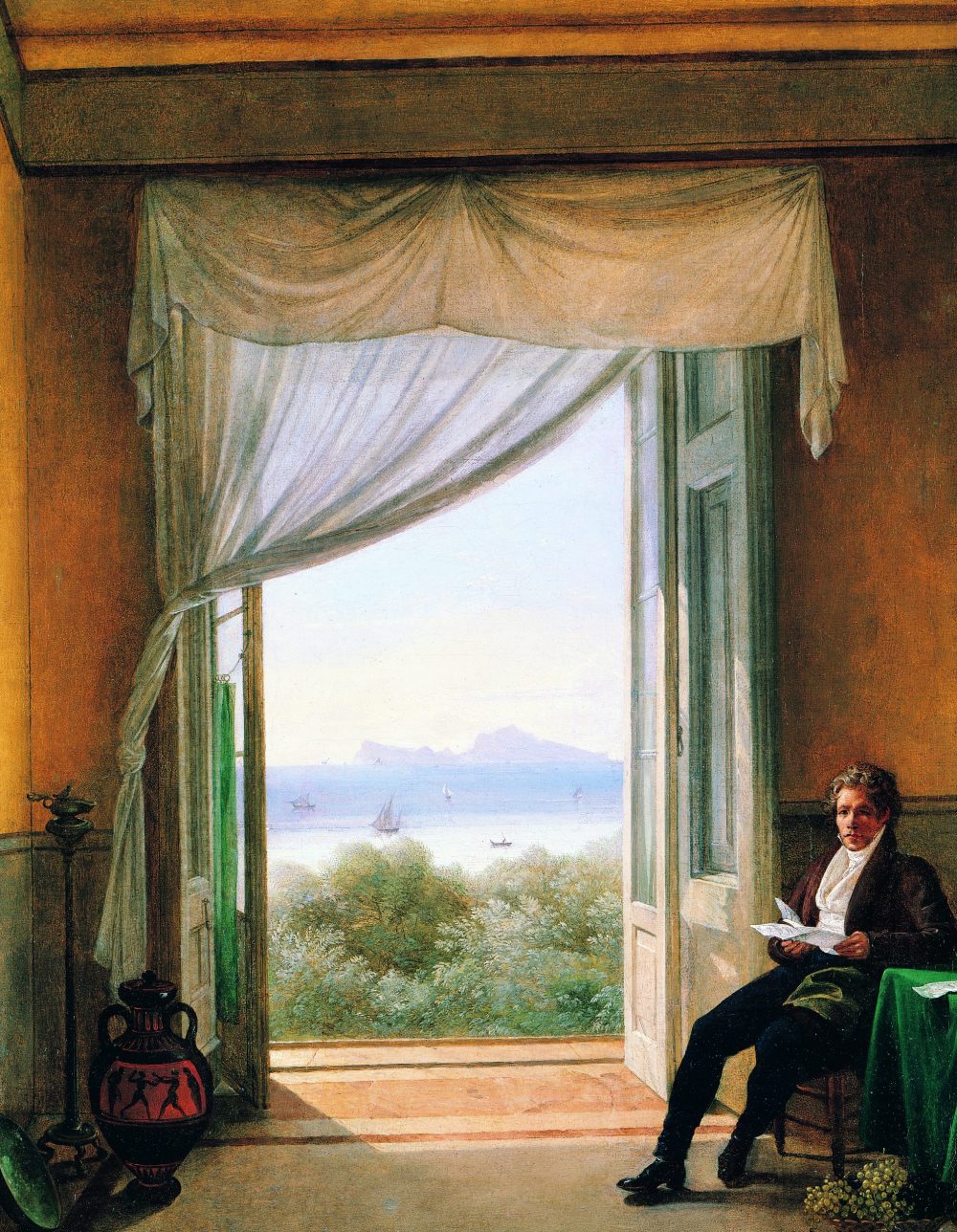Franz Ludwig Catel, "Schinkel à Naples", huile sur toile, 62 x 49 cm, 1824. Nationalgalerie, Berlin.